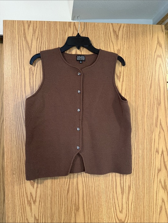 Jackets & Blazers - Major Major Brown Button-Front Knit Sweater Vest